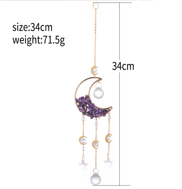 Moon Suncatcher Crystal Prism Decor
