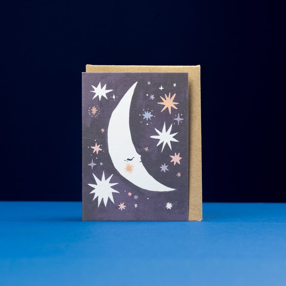Mini Sleeping Moon Card