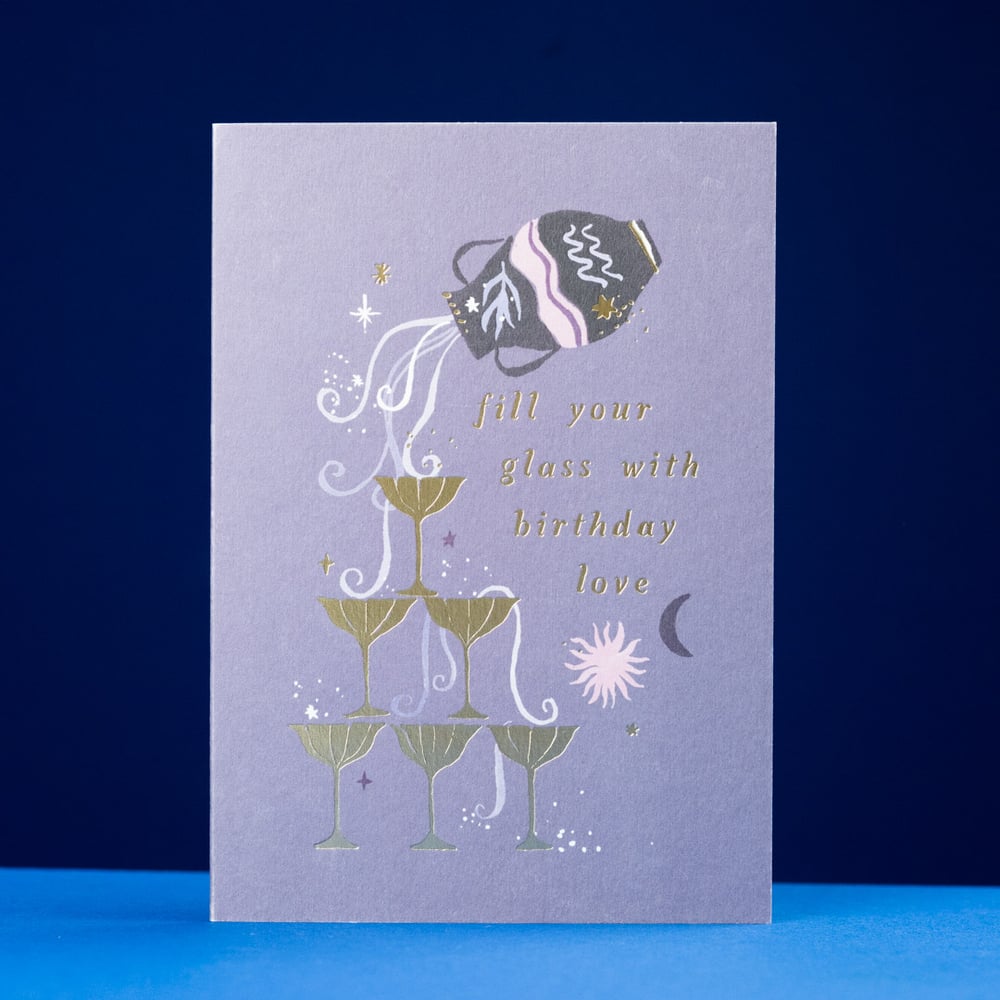 Aquarius Gold Foiled Card by Sister Paper Co.
