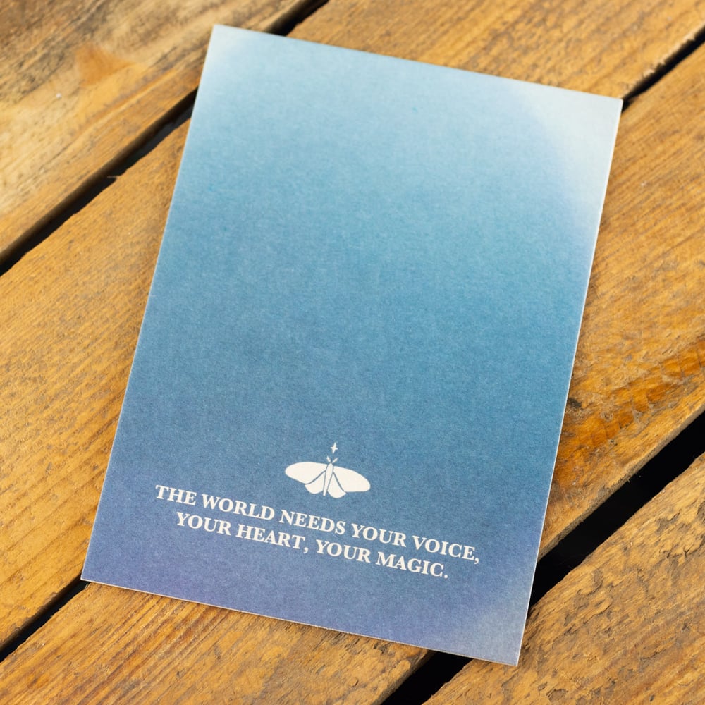 Throat Chakra Postcard ~ The World Needs Your Voice Card