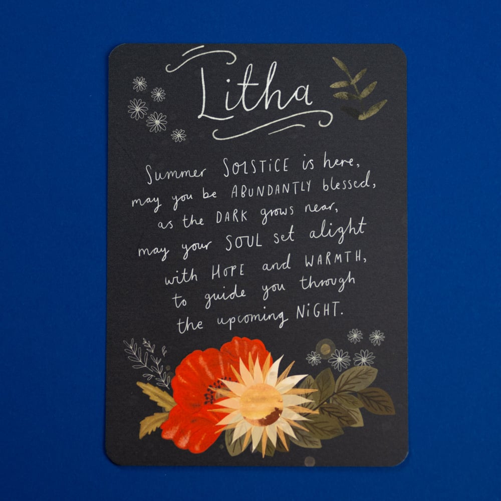 Litha Card - Midsummer Art Print Altar Card