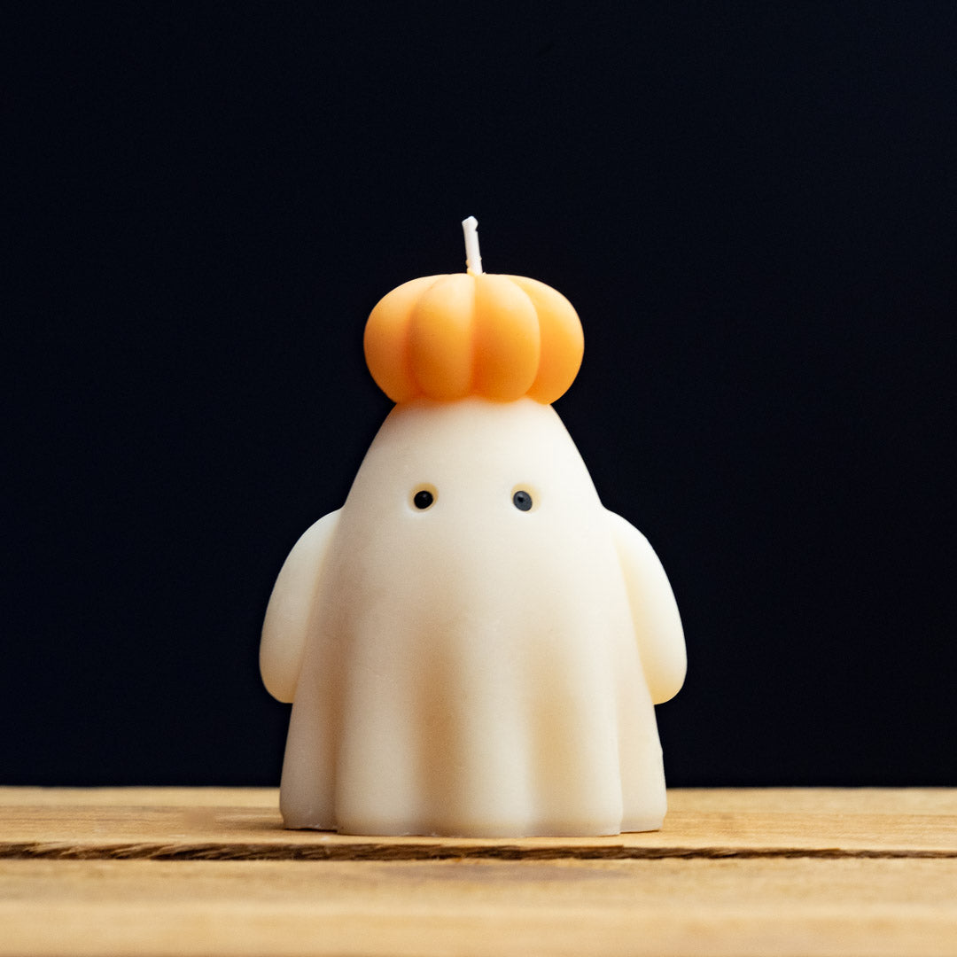 Halloween Candle - Ghost with Pumpkin Hat by Interlude Candles