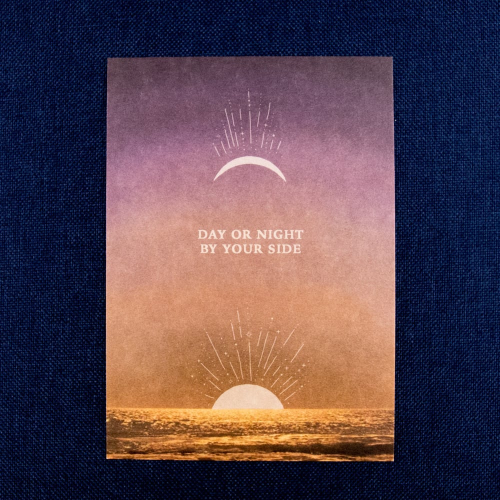 "Day or Night, By Your Side" Postcard by Anna Cosma