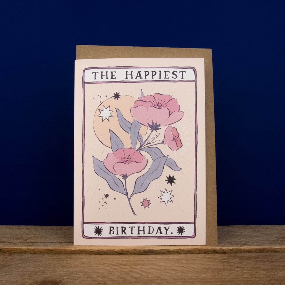 Floral "The Happiest Birthday" Card by Sister Paper Co.
