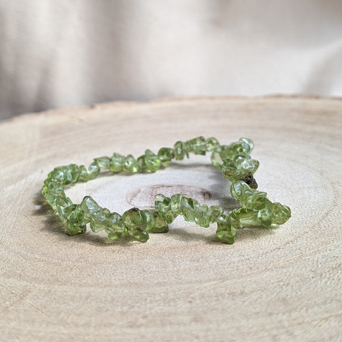 Peridot Stone Chip Bracelet