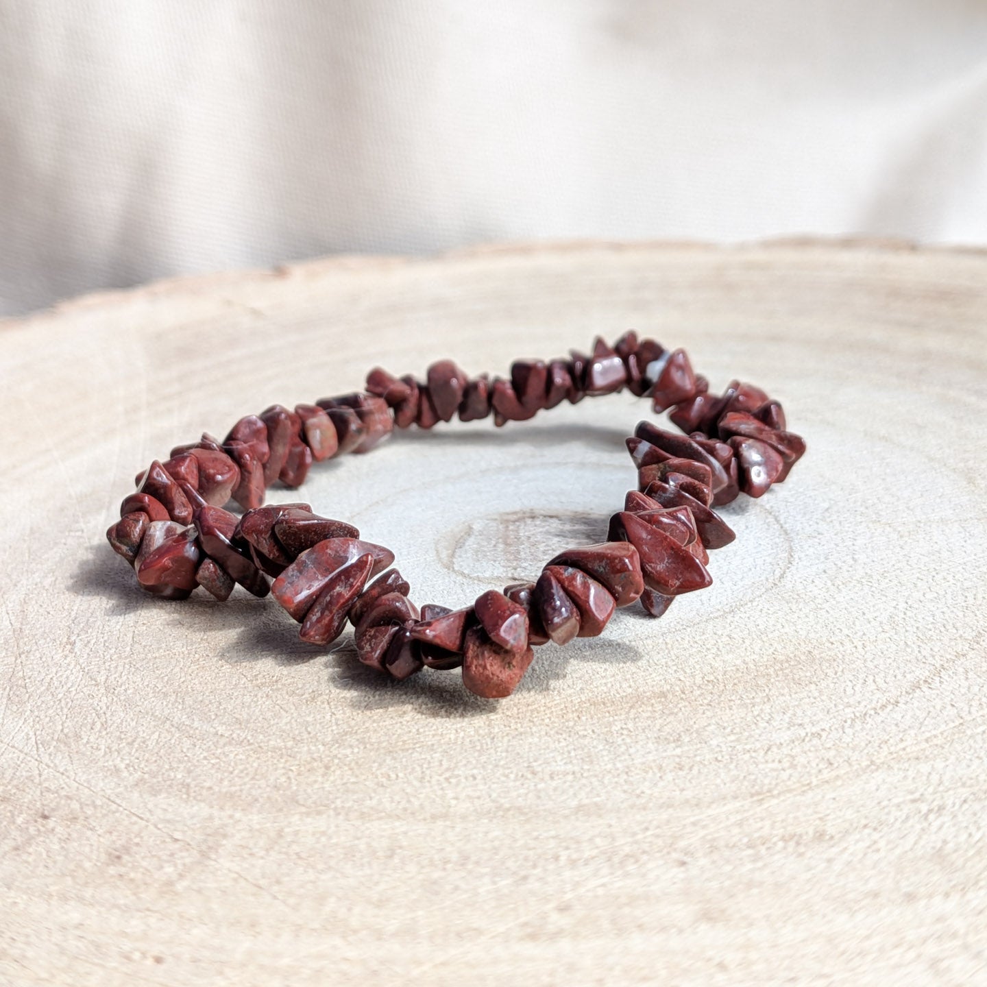 Red Jasper Stone Chip Bracelet