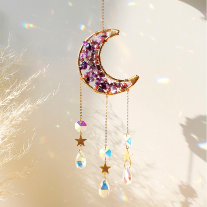 Moon Suncatcher Crystal Prism Decor