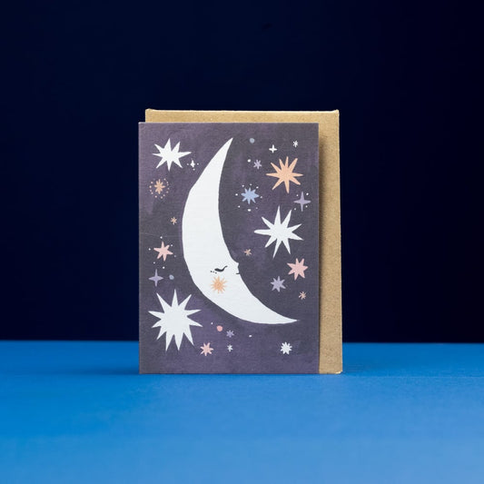 Mini Sleeping Moon Card