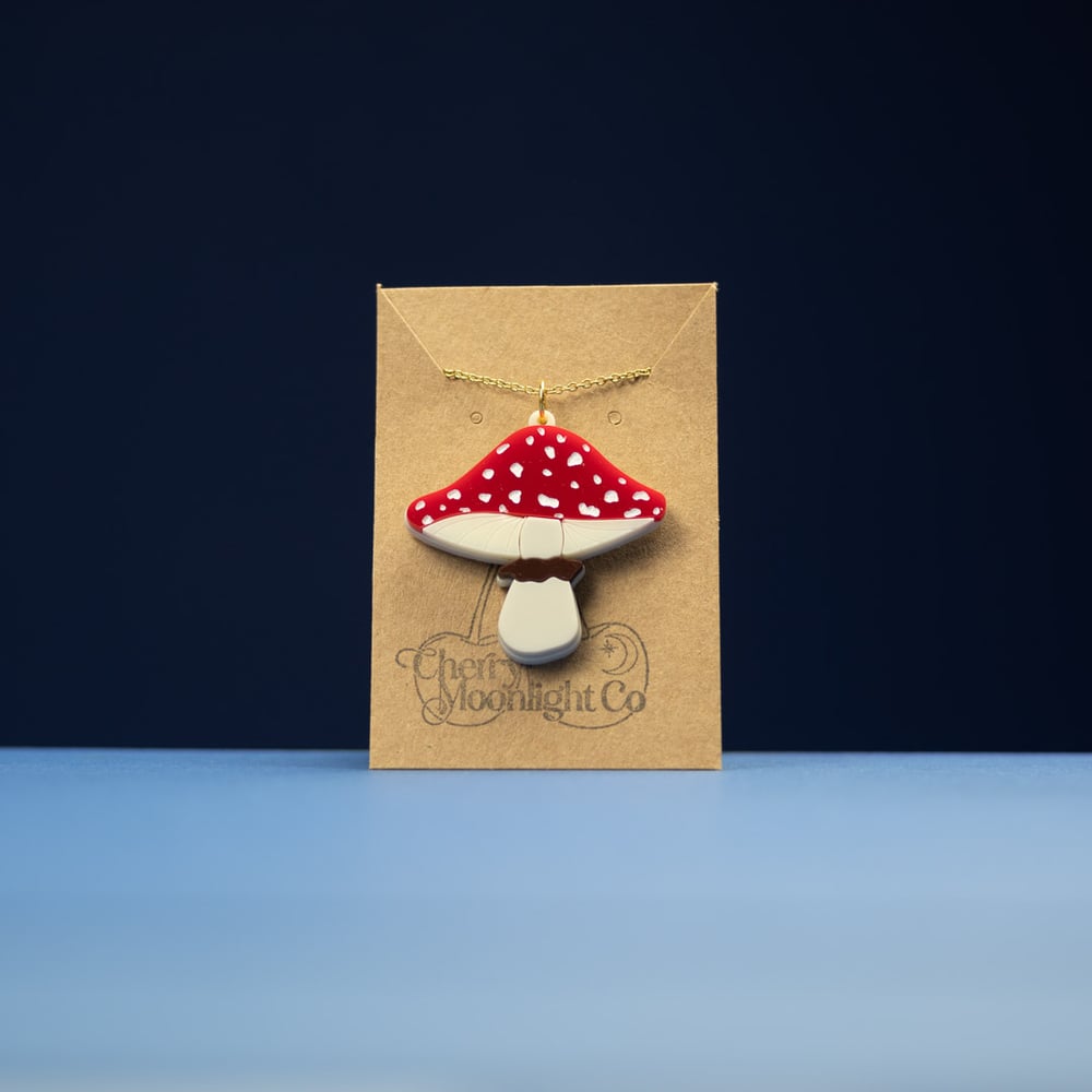 Red Mushroom Necklaces by Cherry Moonlight Co.