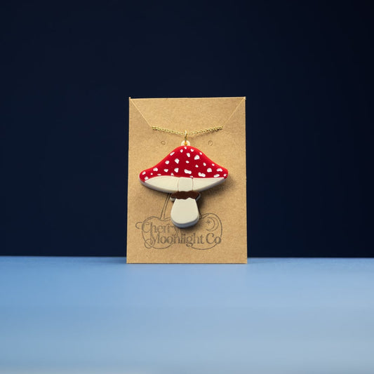 Red Mushroom Necklaces by Cherry Moonlight Co.