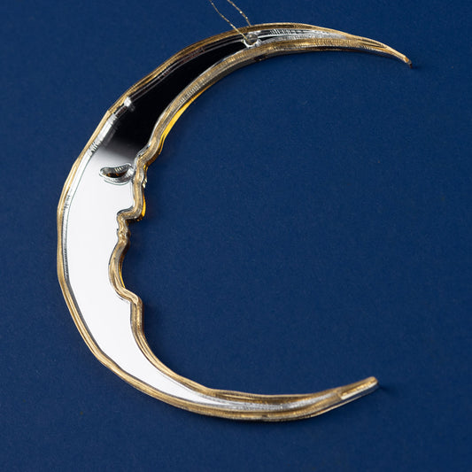 Crescent Moon Christmas Tree Decoration by Suzanne Oddy