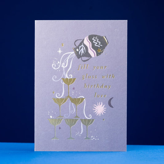 Aquarius Gold Foiled Card by Sister Paper Co.