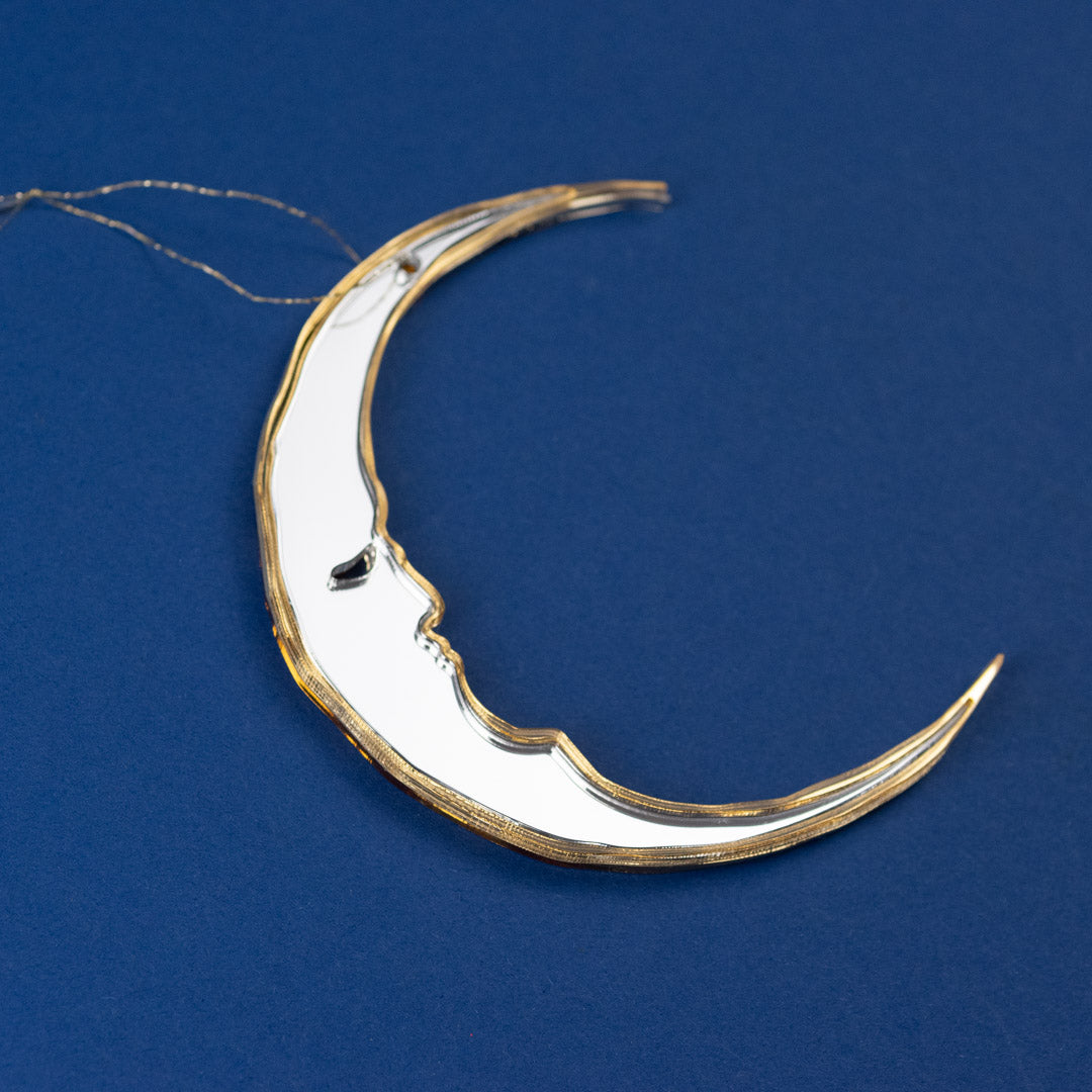 Crescent Moon Christmas Tree Decoration by Suzanne Oddy