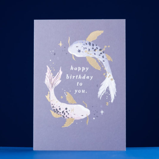 Pisces Gold Foiled Card by Sister Paper Co.