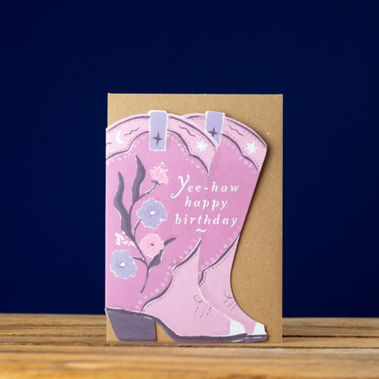 Cowboy Boots Birthday Card - Cowgirl Birthday Card