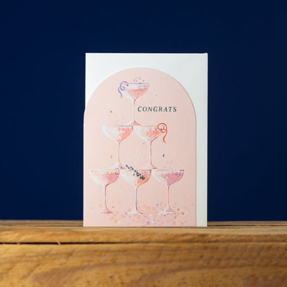 Champagne Congratulations Card - Arch Top by Sister Paper Co.