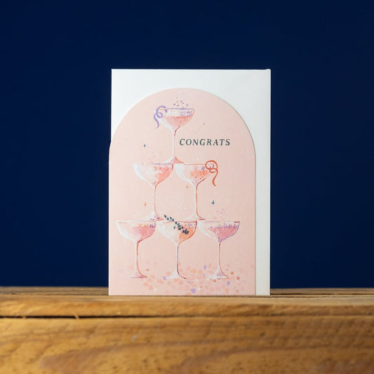 Champagne Congratulations Card - Arch Top by Sister Paper Co.