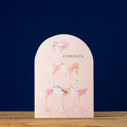Champagne Congratulations Card - Arch Top by Sister Paper Co.