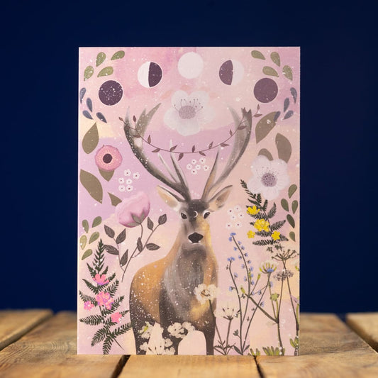 Stag Moon Phase Card by Glitter & Earth