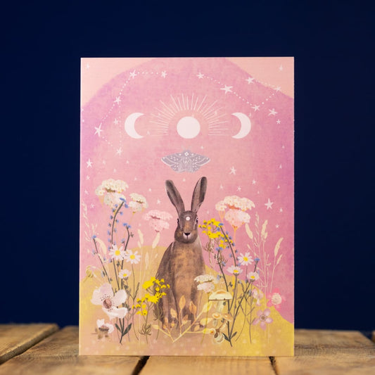 Triple Moon Hare Card by Glitter & Earth