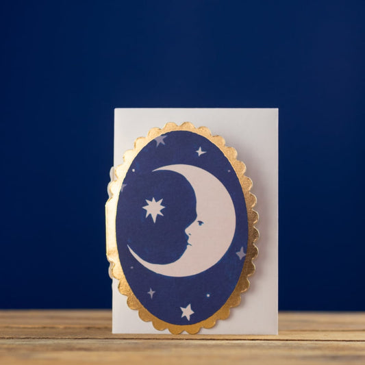 Crescent Moon Gold Framed Mini Card by Wanderlust Paper Co.