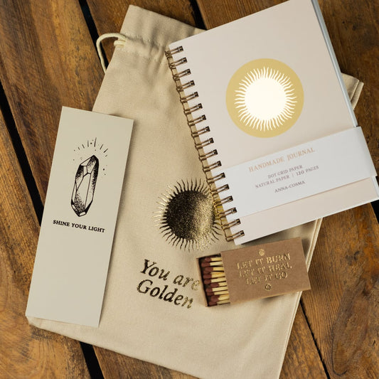 You Are Golden Gift Set with Journal, Bookmark & Matches by Anna Cosma