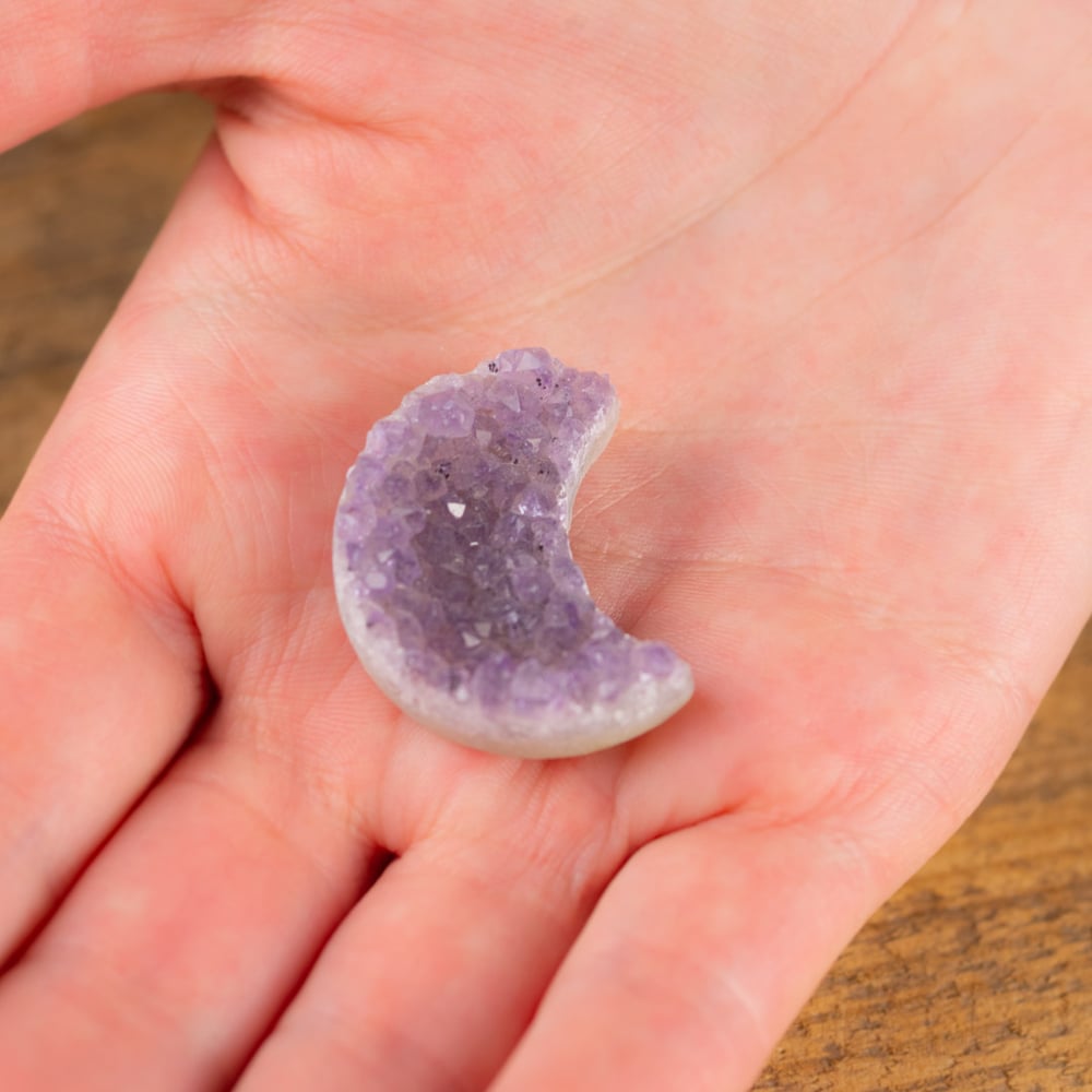 Raw Amethyst Crescent Moon Crystals