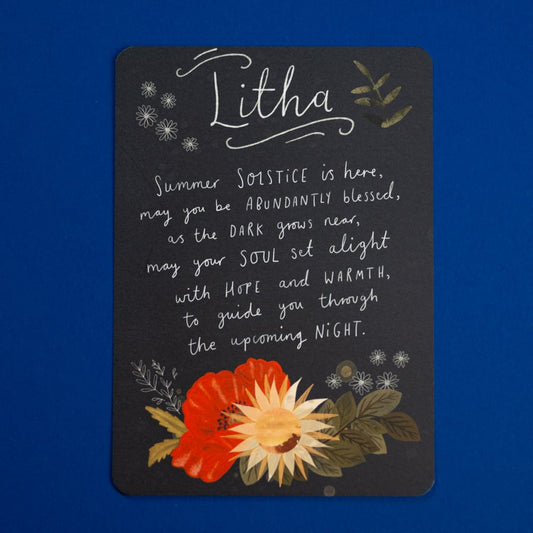 Litha Card - Midsummer Art Print Altar Card