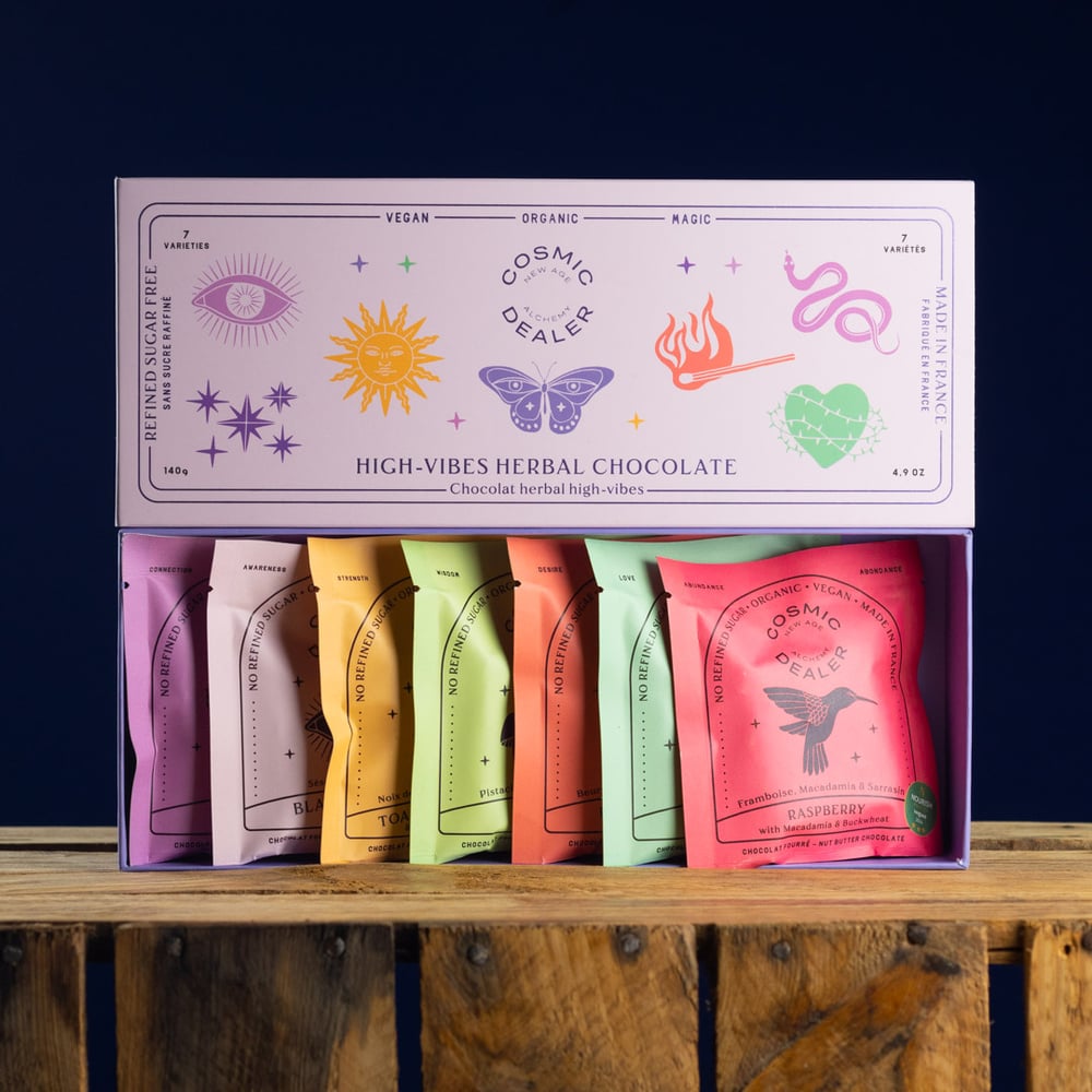 7 Chakras Chocolate - Discovery Box: 7 Nut Butter Chocolates by Cosmic Dealer
