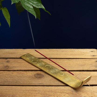 Gold Coloured Incense Holder (Painted Aluminium) by Namaste