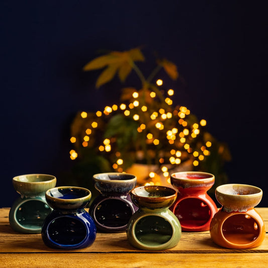 Ceramic Oil Burner with Flower Design by Namaste