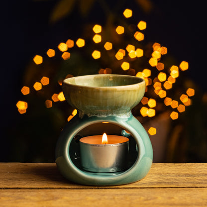 Ceramic Oil Burner with Flower Design by Namaste