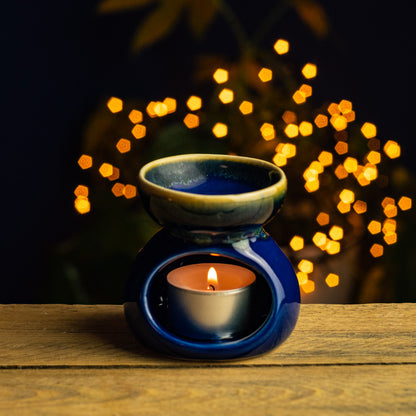 Ceramic Oil Burner with Flower Design by Namaste