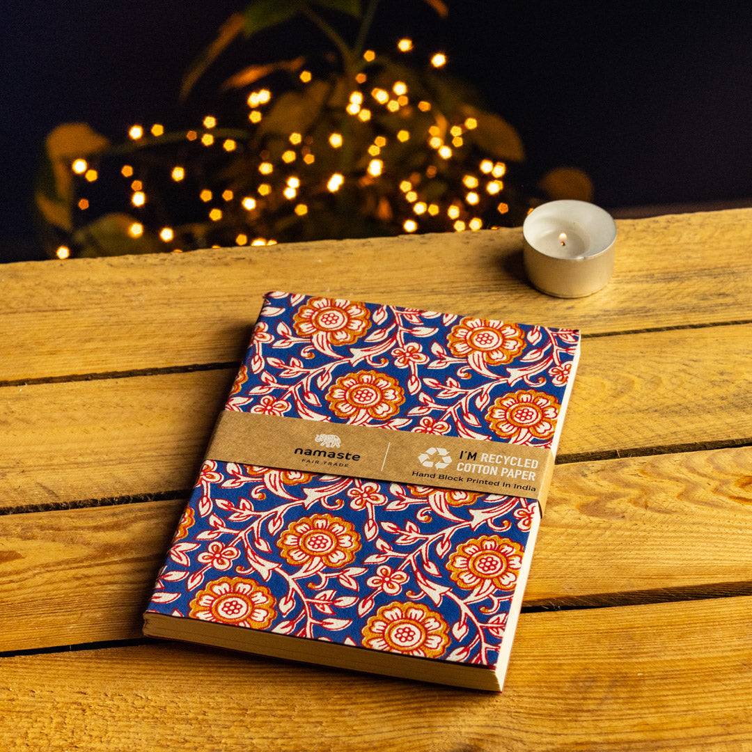 Recycled Cotton Block Print Notebook by Namaste