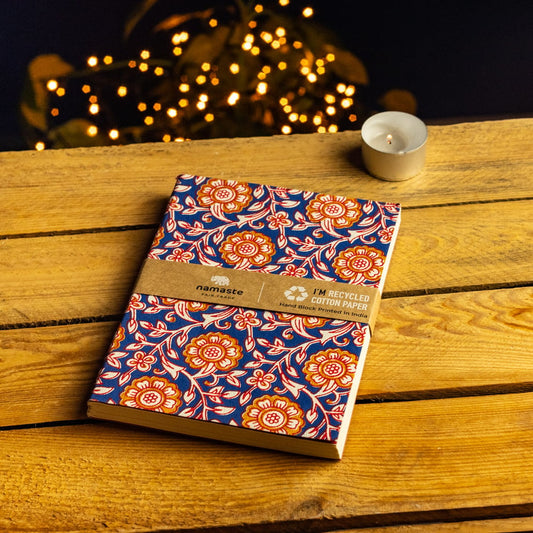 Recycled Cotton Block Print Notebook by Namaste