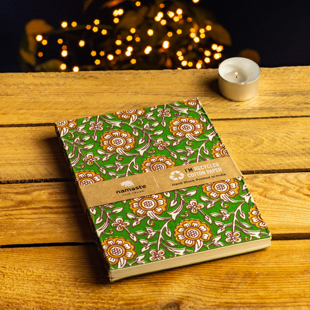 Recycled Cotton Block Print Notebook by Namaste