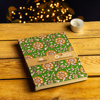 Recycled Cotton Block Print Notebook by Namaste