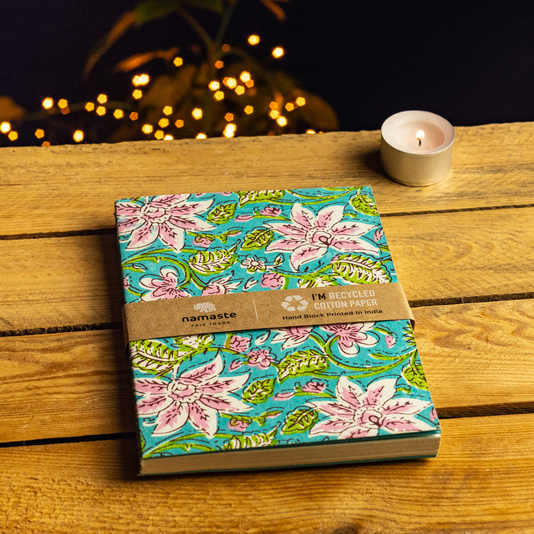 Recycled Cotton Block Print Notebook by Namaste