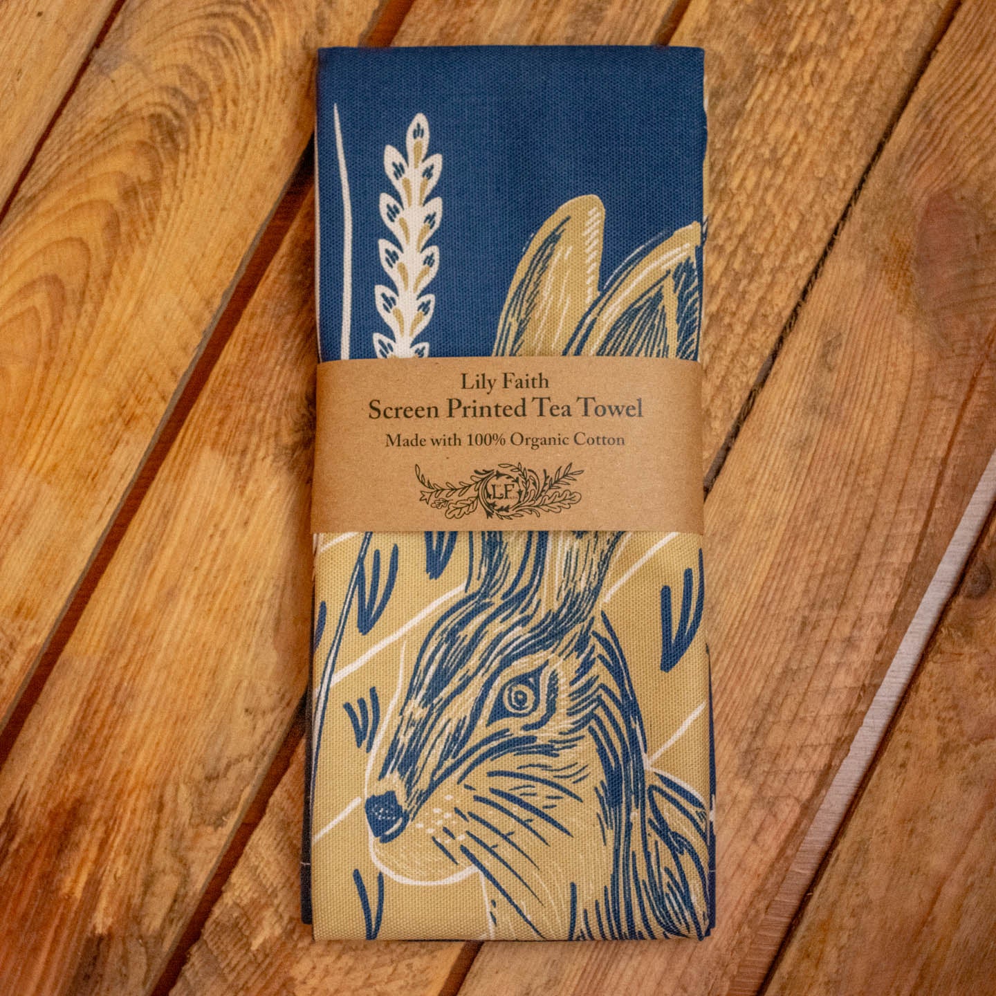 Moonlit Hare Tea Towel by Lily Faith