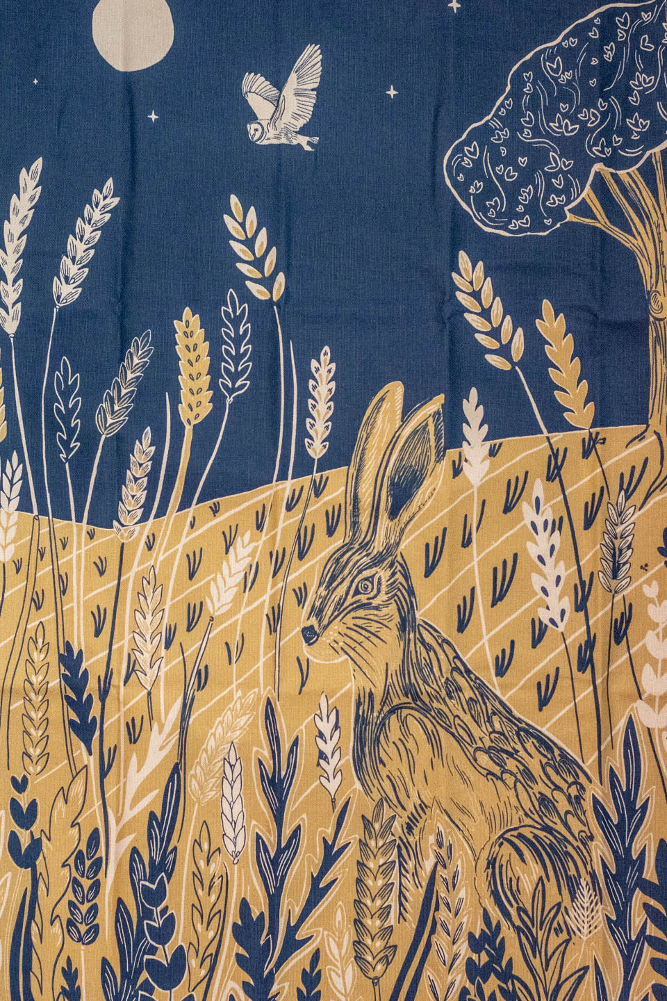 Moonlit Hare Tea Towel by Lily Faith