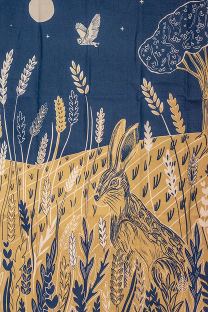Moonlit Hare Tea Towel by Lily Faith