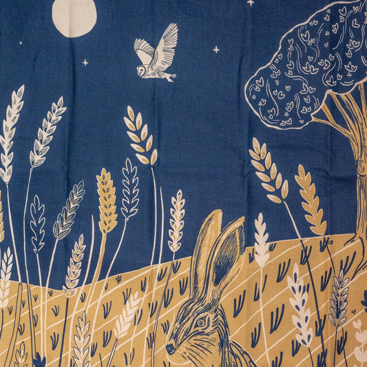 Moonlit Hare Tea Towel by Lily Faith
