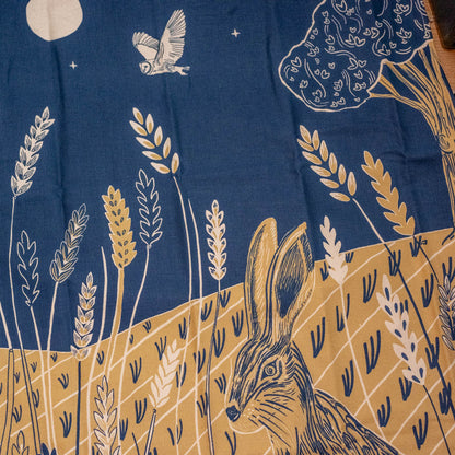 Moonlit Hare Tea Towel by Lily Faith