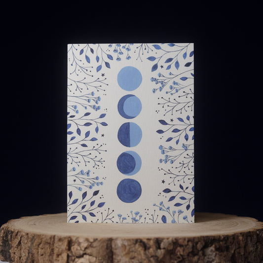 Moon phases greeting card by Becky Amelia