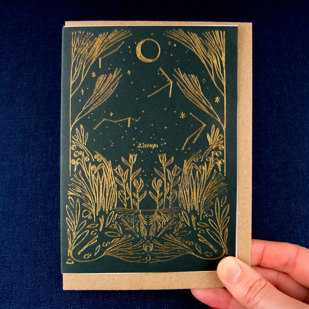 "Always" Gold Foiled Greeting Card by Lione & Sheikh