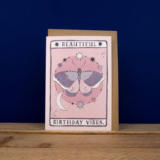 Moth "Beautiful Birthday Vibes" Card by Sister Paper Co.