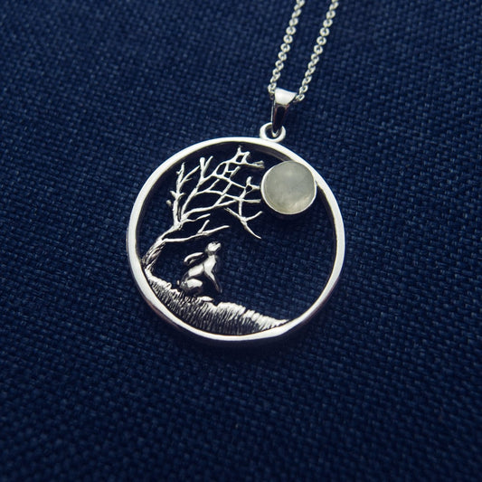Silver Hare Necklace by Silver Jewellery Cavern