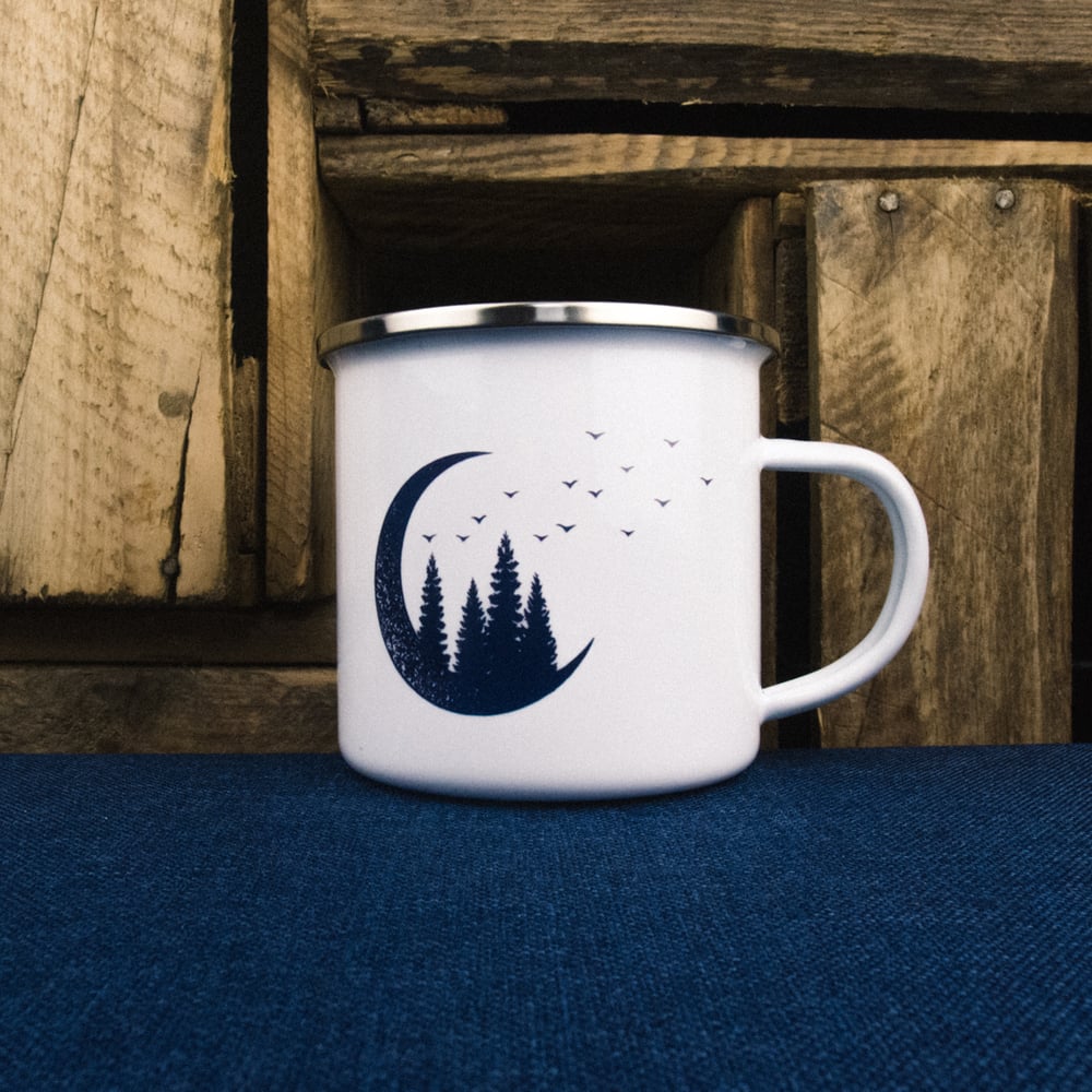 Forest Moon Enamel Mug by Sovende Bjorn