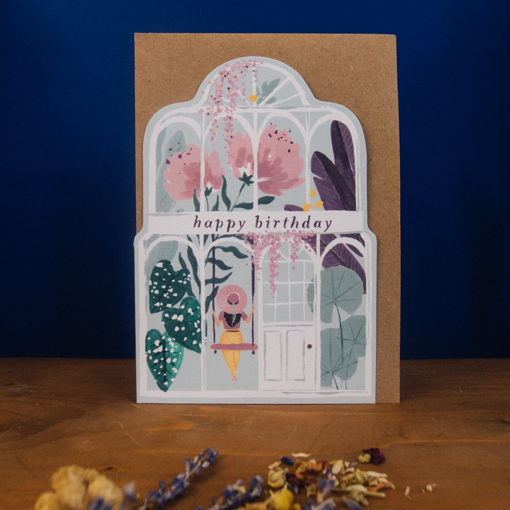 Happy Birthday Greenhouse Card