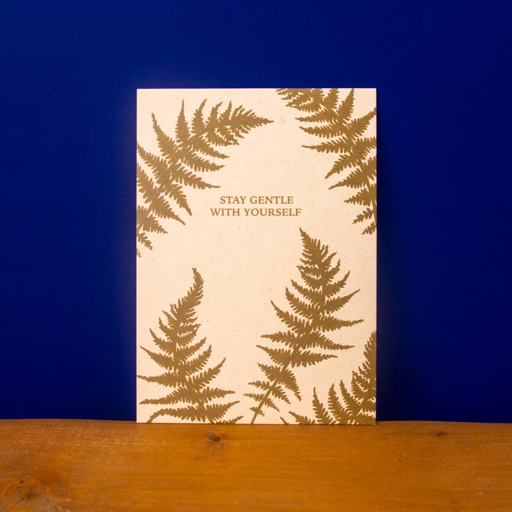 Stay Gentle With Yourself Postcard by Anna Cosma